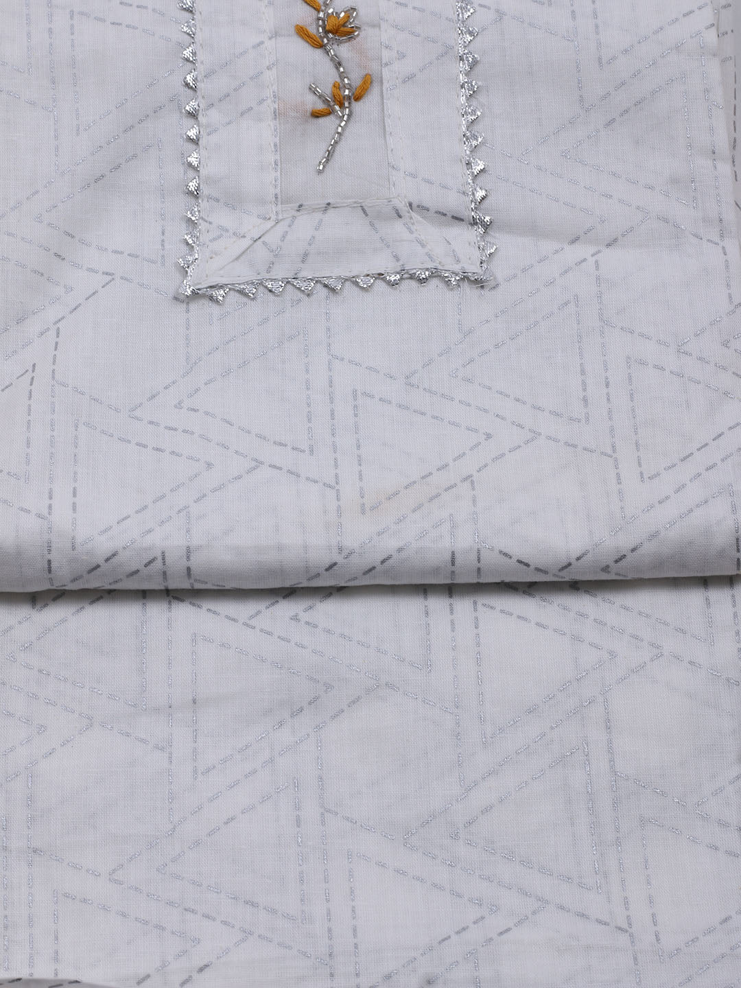 Printed Cotton Blend Unstitched Suit With Dupatta