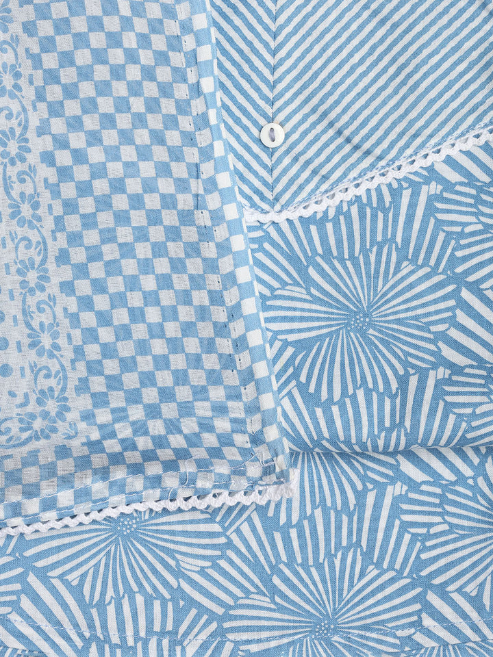 Printed Cotton Blend Unstitched Suit With Dupatta