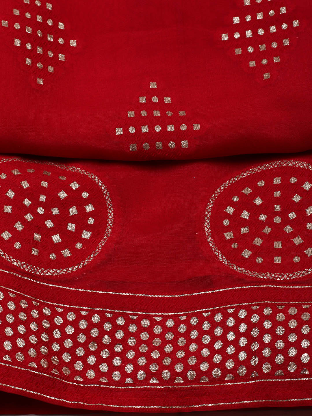 Embroidered Chanderi Unstitched Suit With Pant &amp; Dupatta