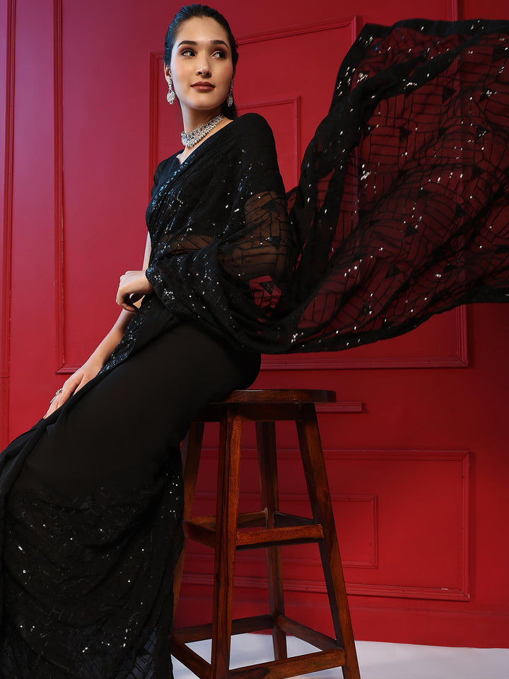 Embroidered Georgette Saree