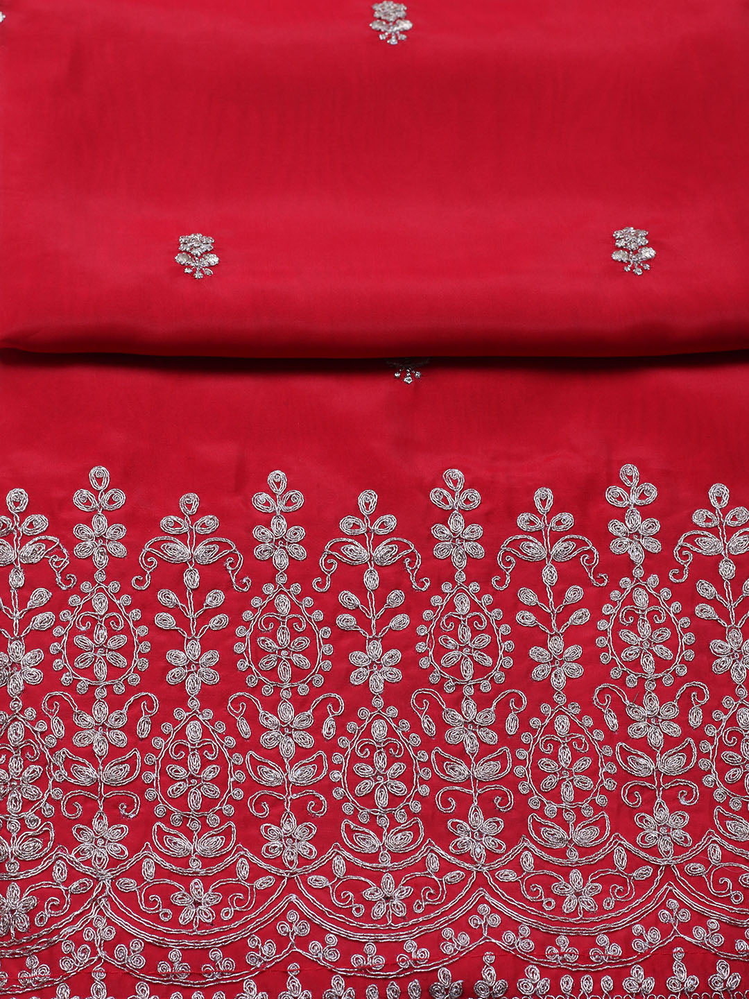 Woven Design Chanderi Unstitched Suit With Pant &amp; Dupatta