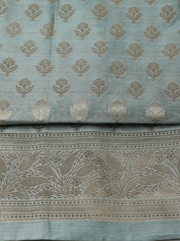 Woven Design Chanderi Unstitched Suit With Pant &amp; Dupatta