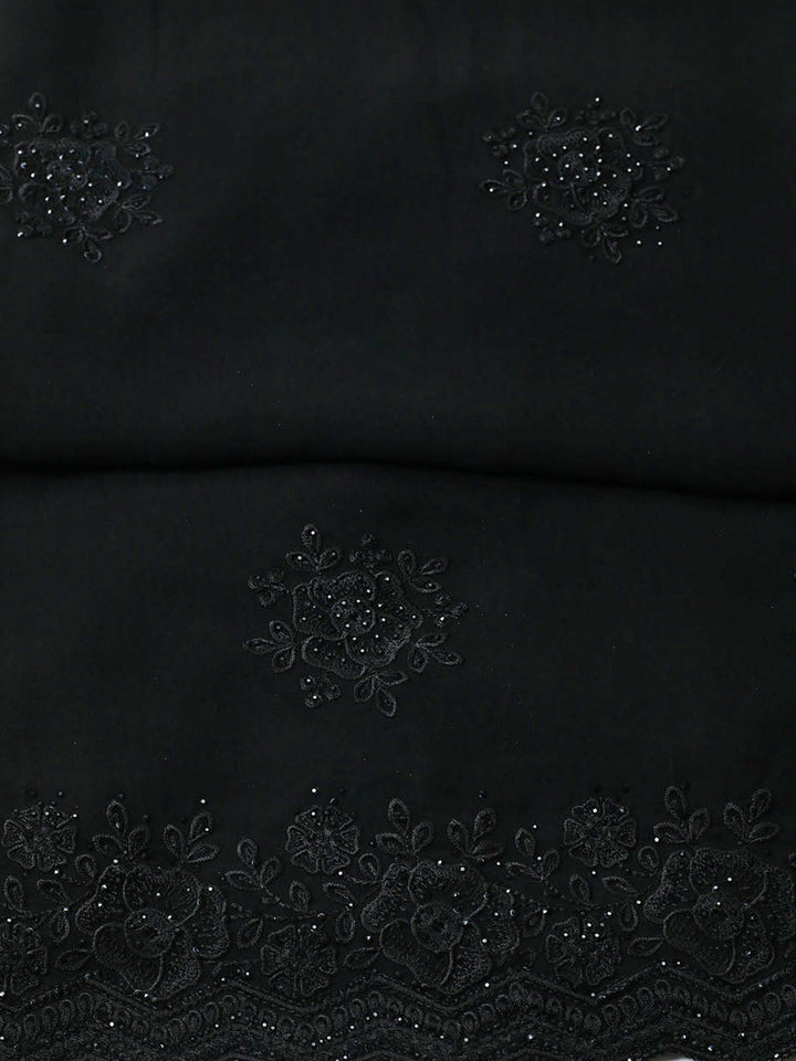 Embroidered Georgette Unstitched Suit With Pant &amp; Dupatta