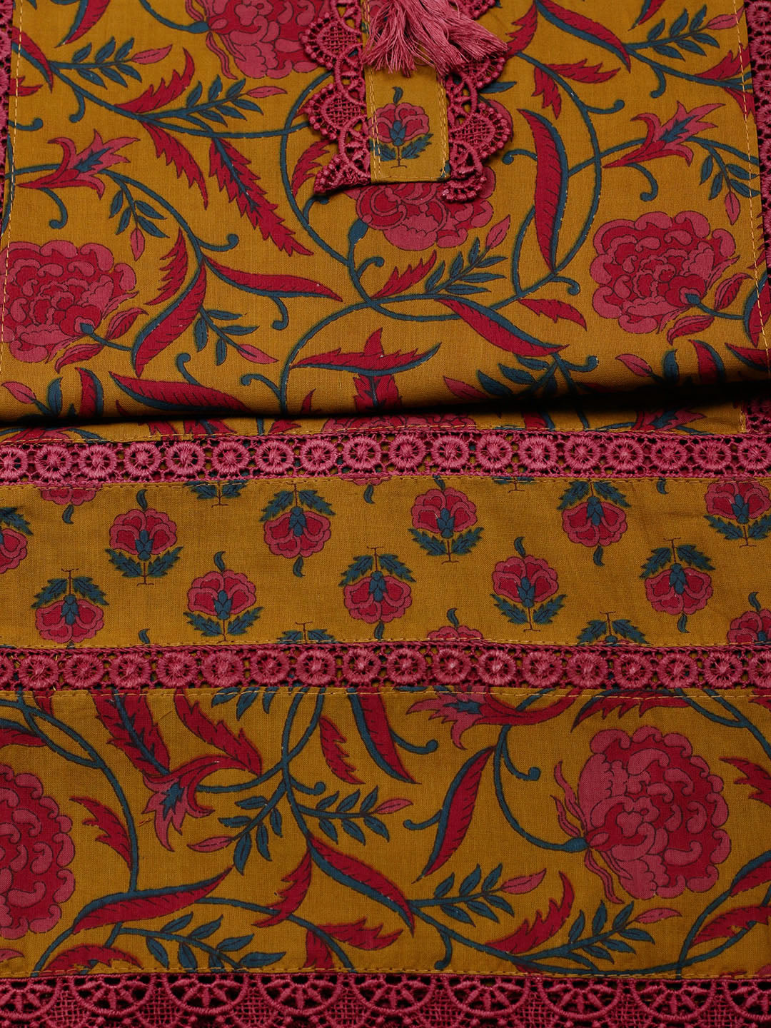 Embroidered Cotton Blend Unstitched Suit With Pant &amp; Dupatta