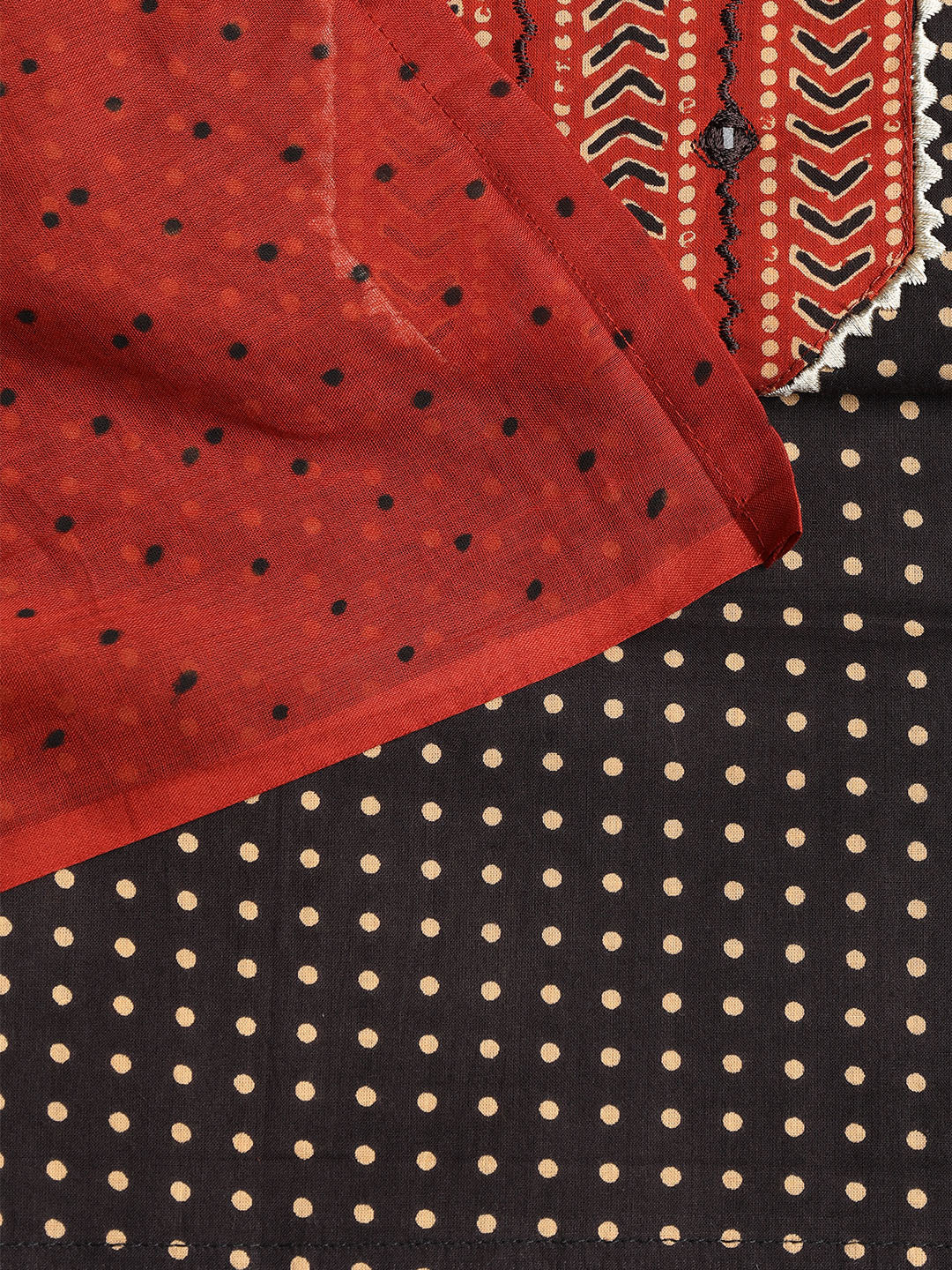 Printed Cotton Blend Unstitched Suit With Dupatta
