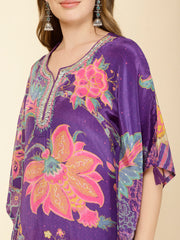 Printed Crepe Kaftan Kurta