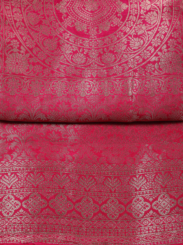 Embroidered Tissue Unstitched Suit With Pant &amp; Dupatta