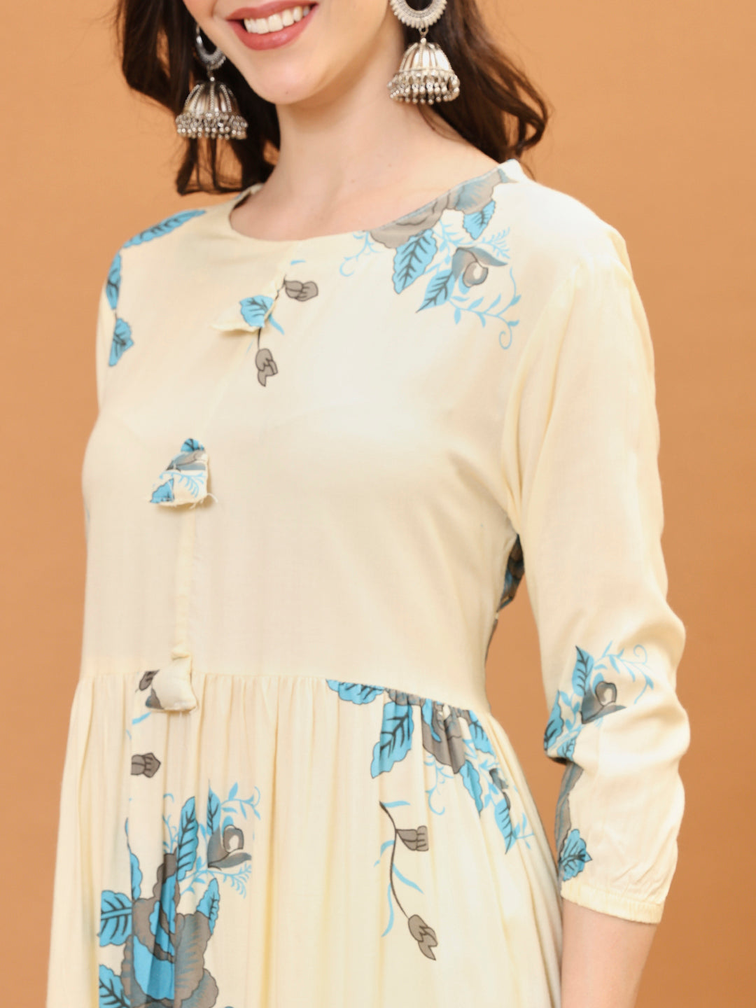 Printed Cotton Kurta With Pant &amp; Dupatta