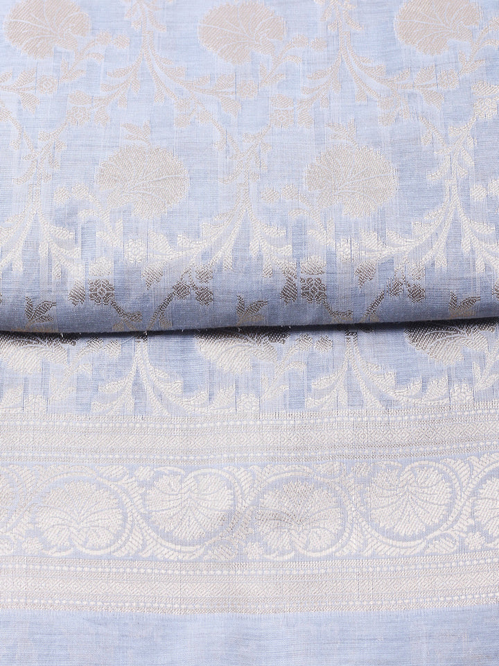 Woven Design Chanderi Unstitched Suit With Pant &amp; Dupatta