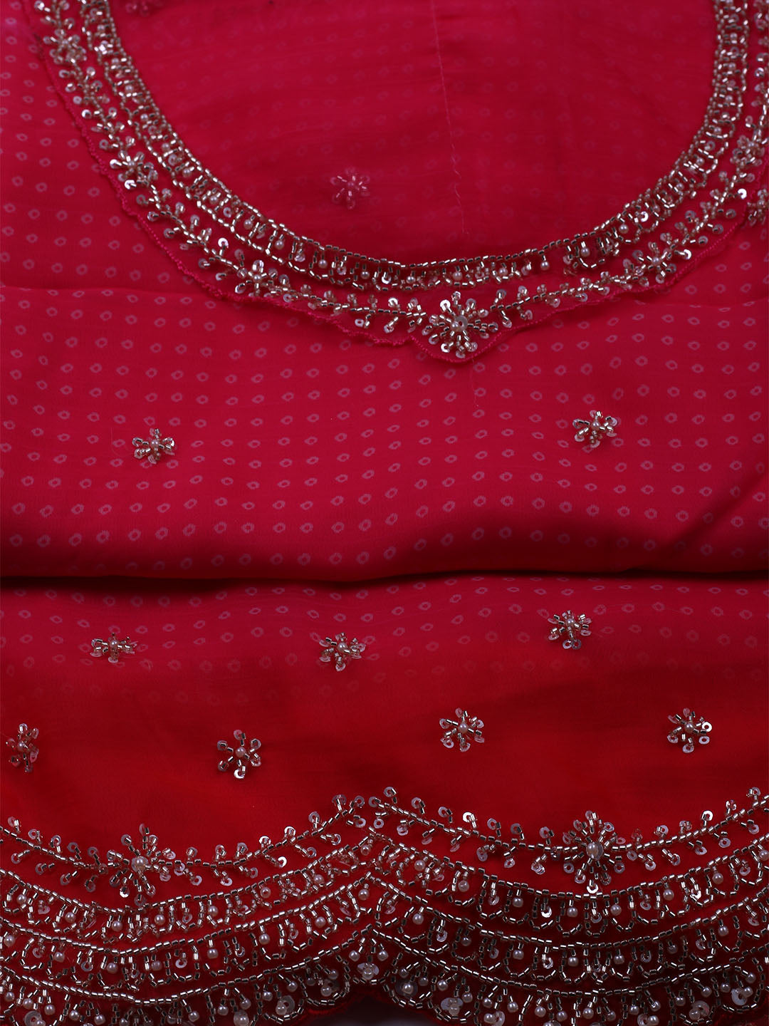 Embroidered Organza Unstitched Suit With Dupatta