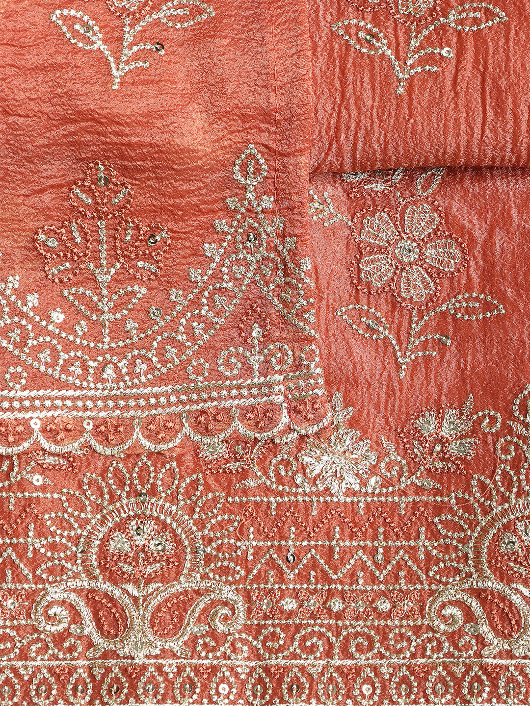 Embroidered Tissue Unstitched Suit With Dupatta