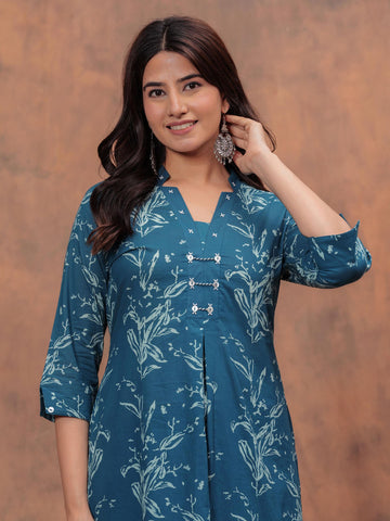 Printed Cotton Kurti With Palazzo