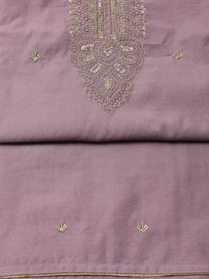 Embroidered Chanderi Unstitched Suit With Dupatta