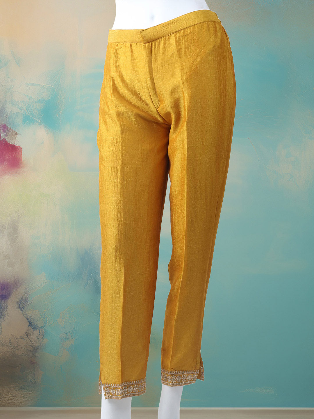 Embelished Art Silk Stitched Kurta With Pant &amp; Dupatta