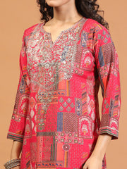 Digital Printed Muslin Kurta With Pants