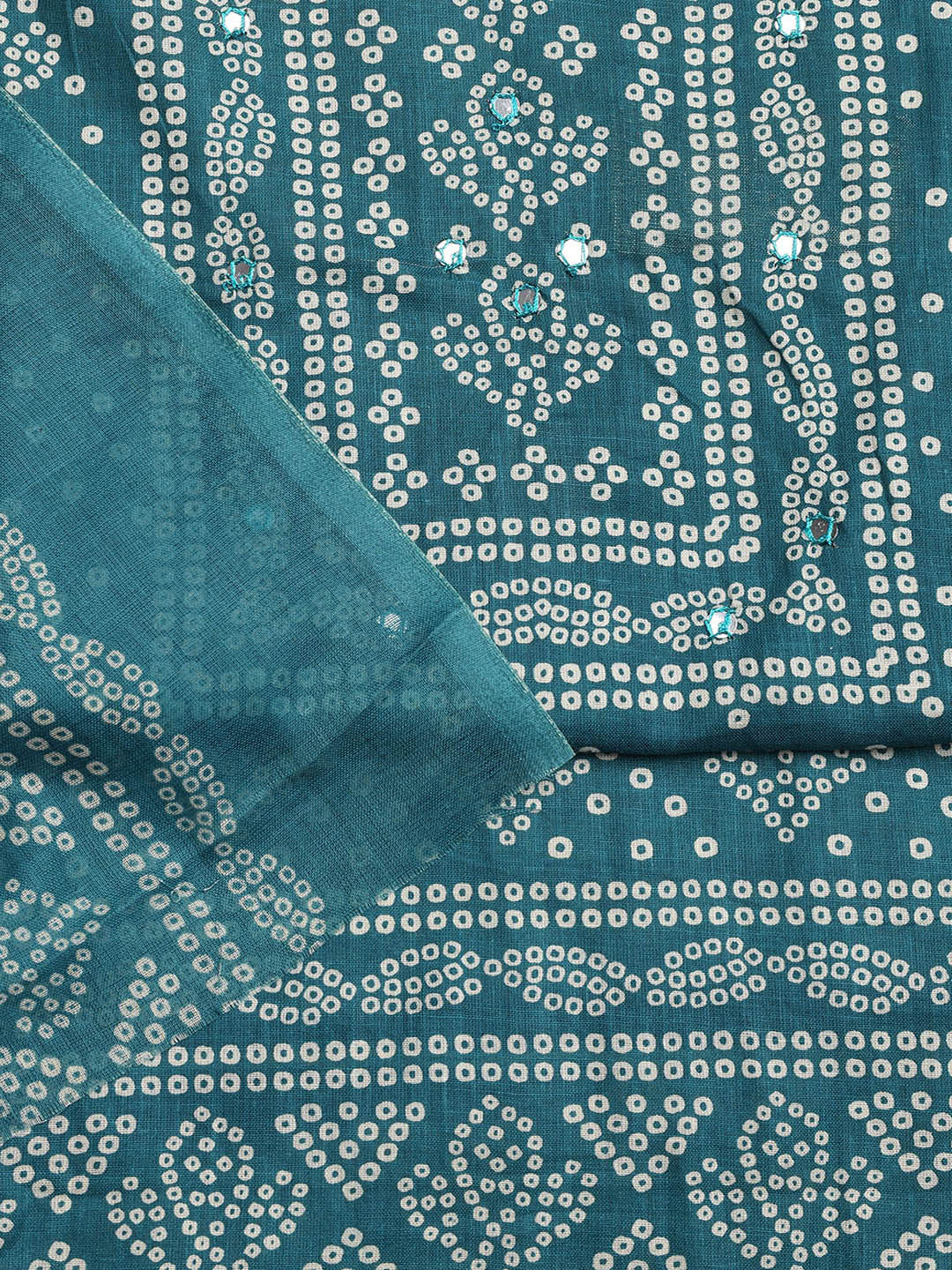 Printed Cotton Blend Unstitched Suit With Dupatta