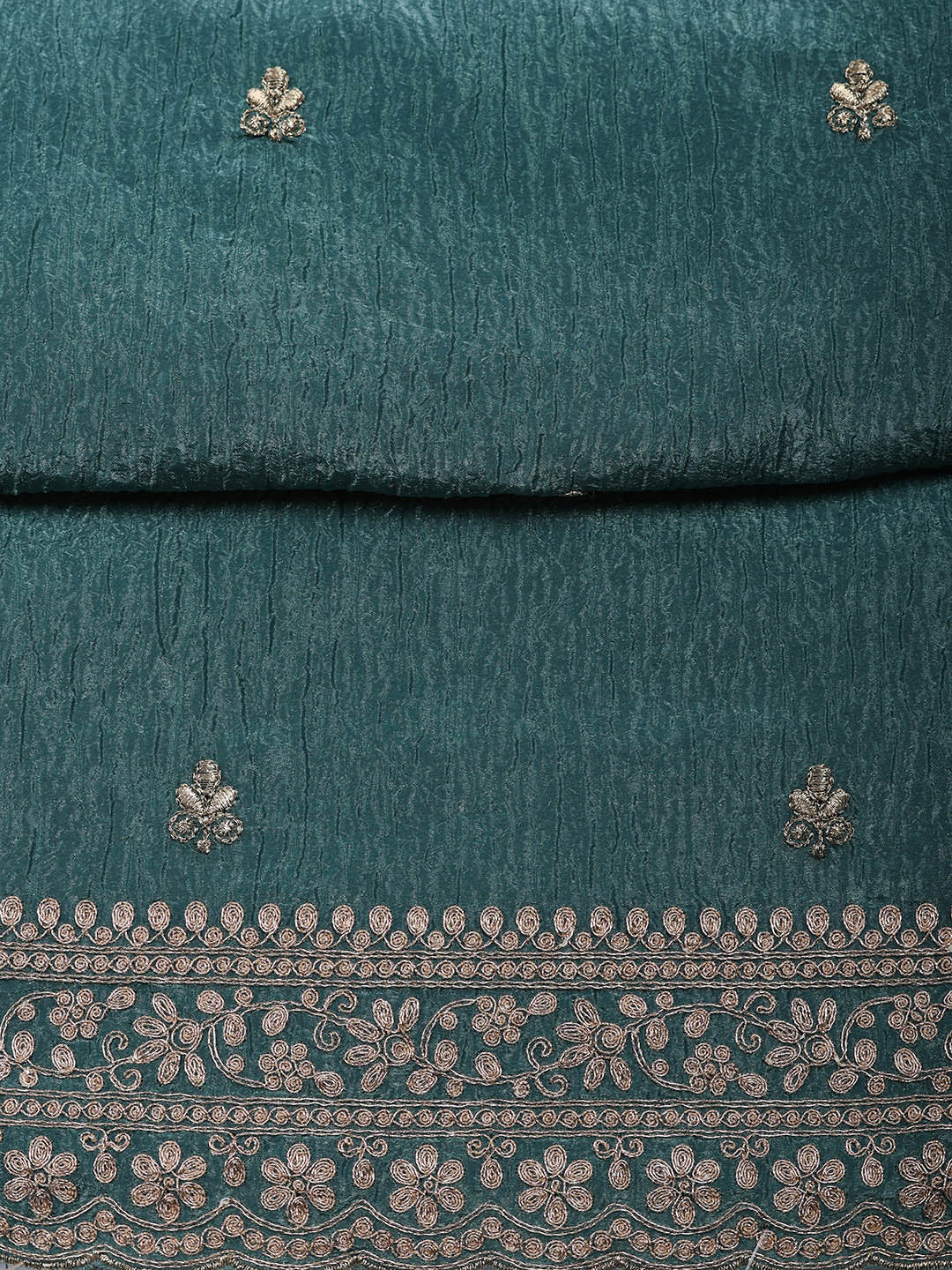 Embroidered Tissue Unstitched Suit With Pant &amp; Dupatta