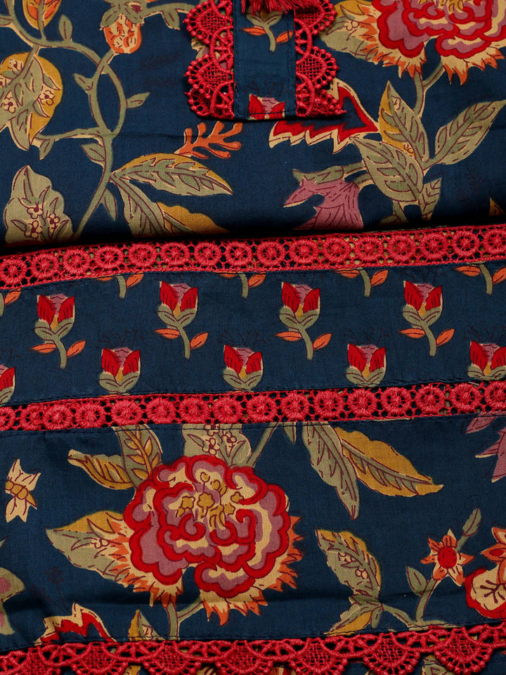 Embroidered Cotton Blend Unstitched Suit With Pant &amp; Dupatta
