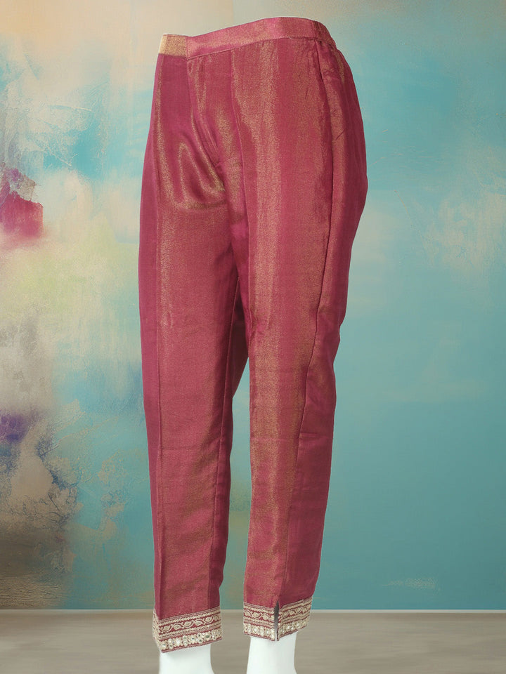 Embroidered Tissue Kurta With Pant &amp; Dupatta