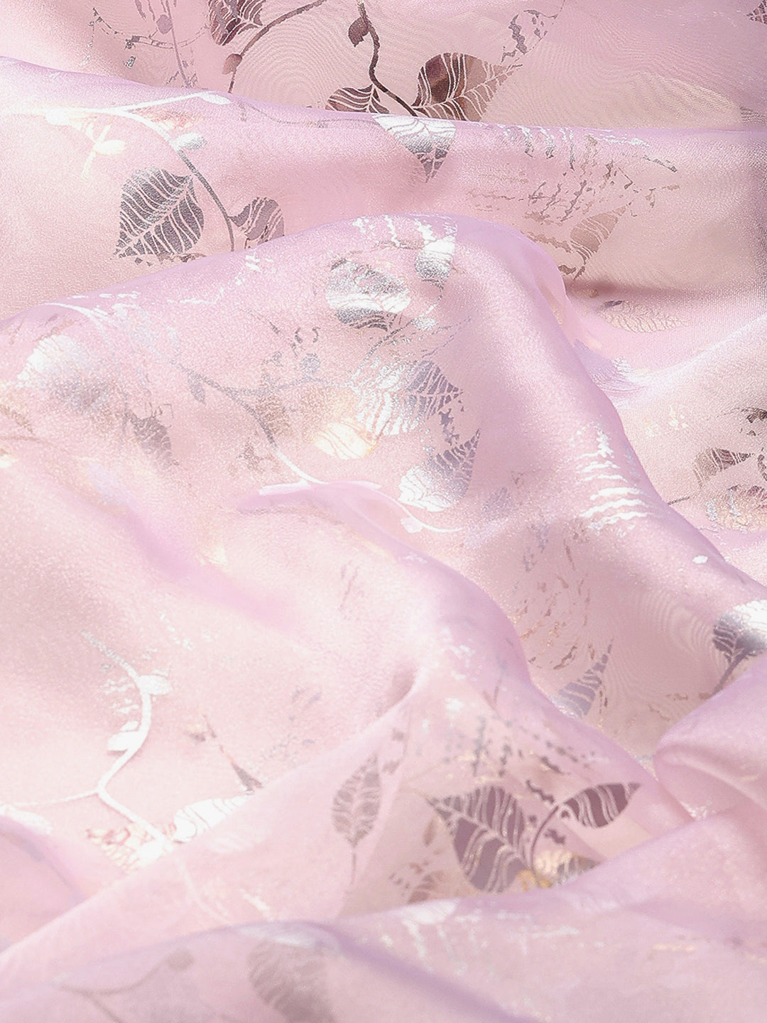 Foil Floral Printed Organza Saree