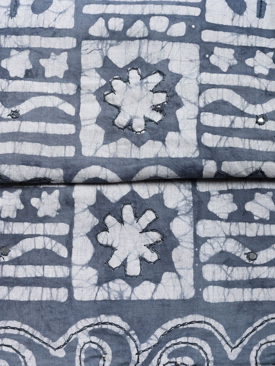Printed Cotton Blend Unstitched Suit With Pant &amp; Dupatta