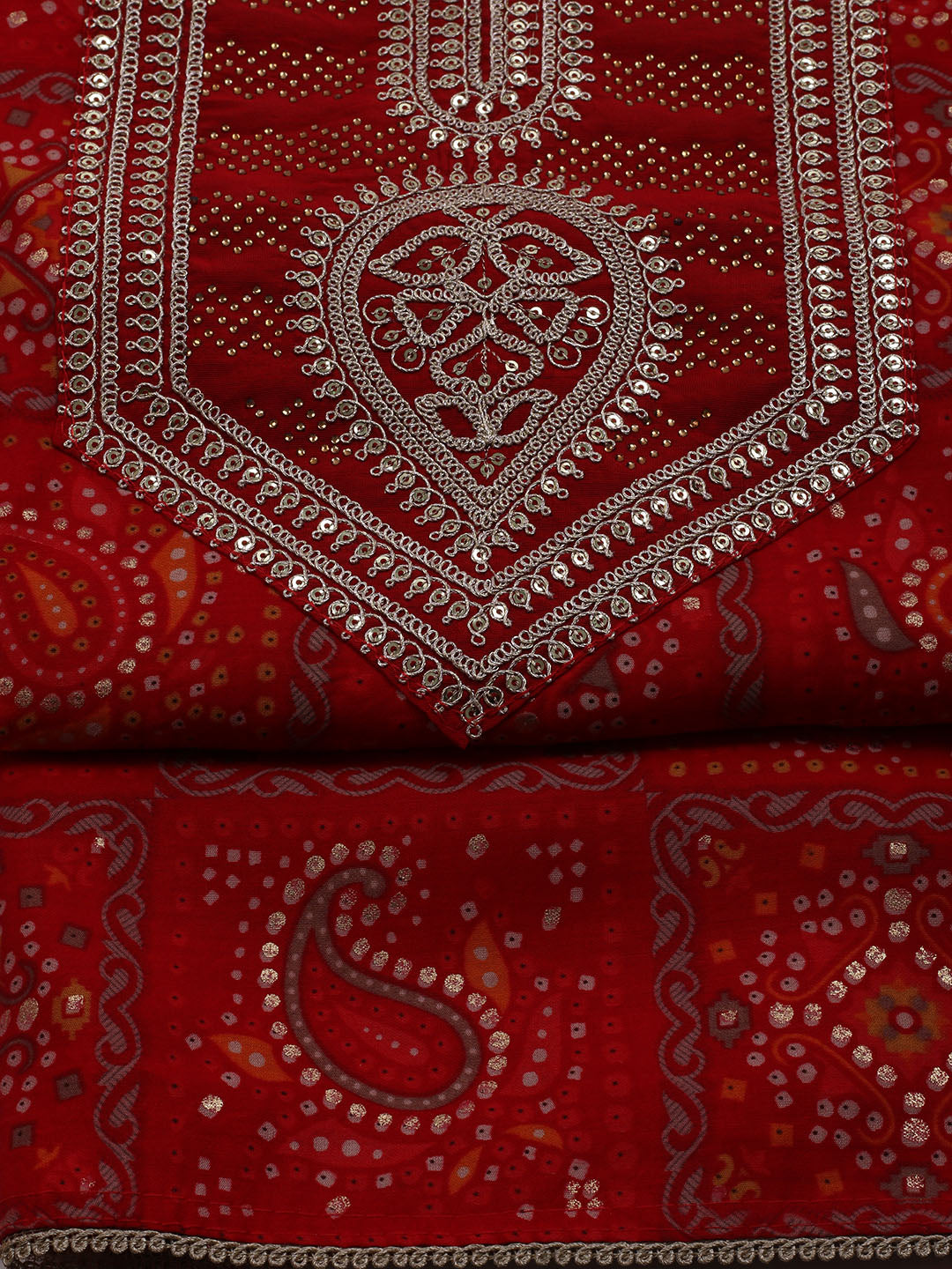 Neck Embroidered Muslin Unstitched Suit With Dupatta