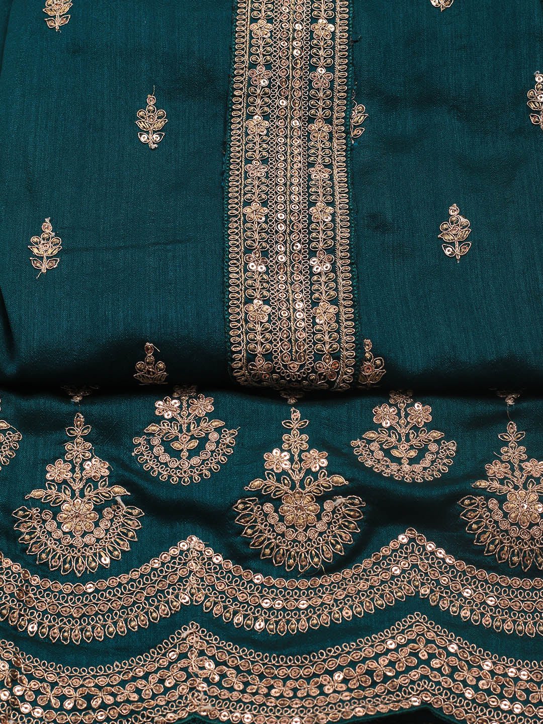Sequence Art Silk Unstitched Suit Piece With Dupatta