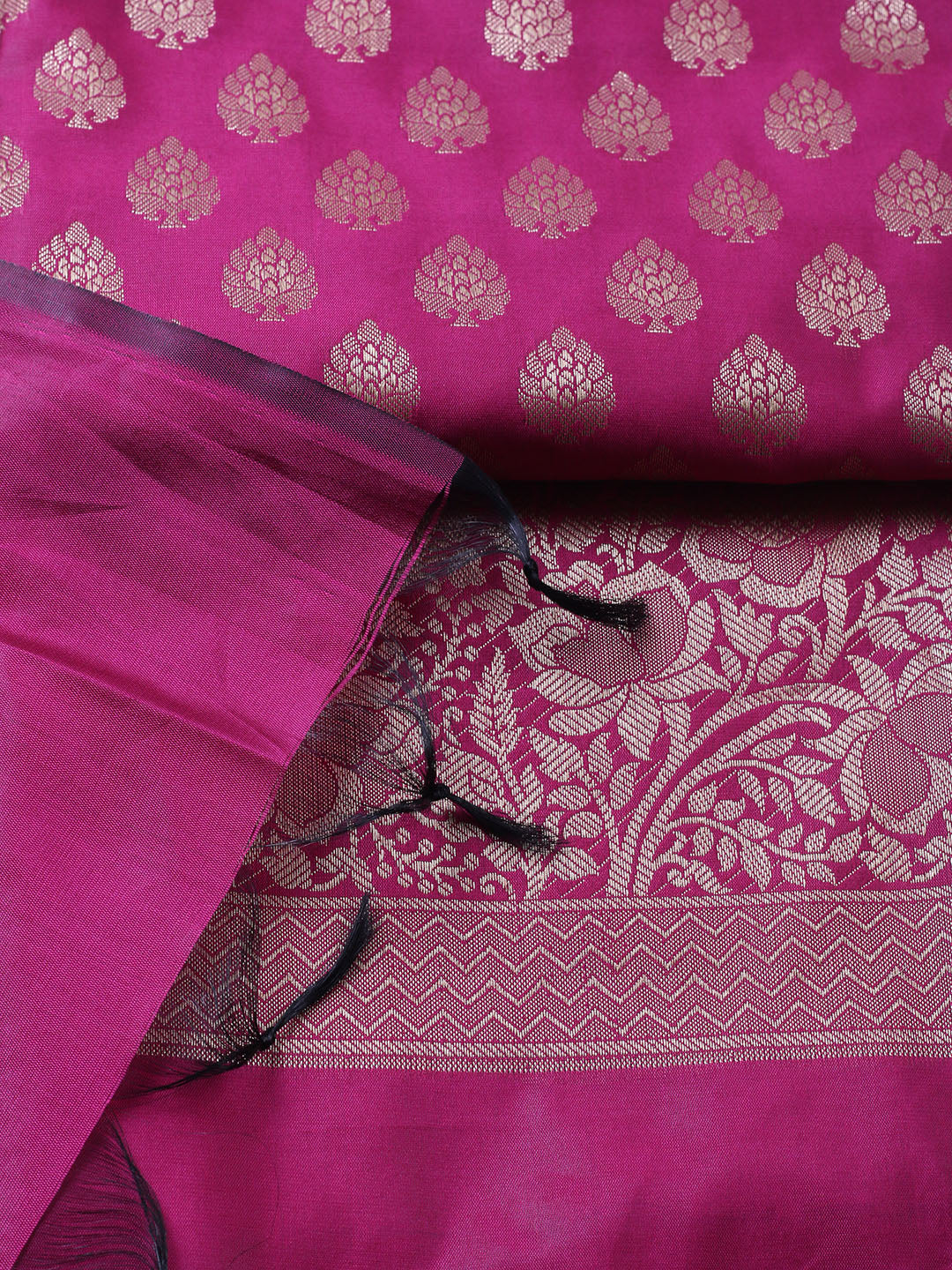 Banarasi Chanderi Unstitched Suit With Pant &amp; Dupatta