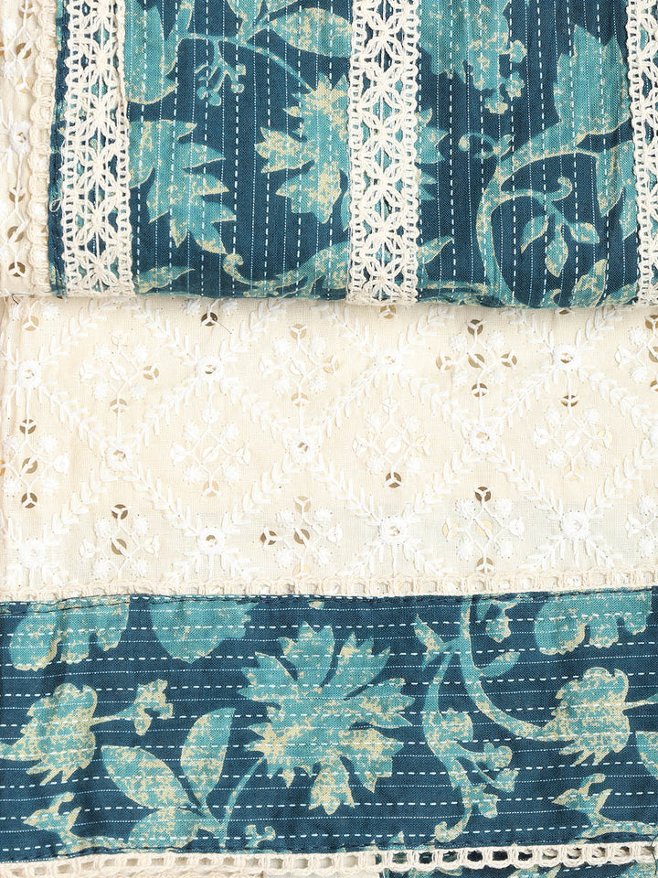 Embroidered Cotton Blend Unstitched Suit With Dupatta