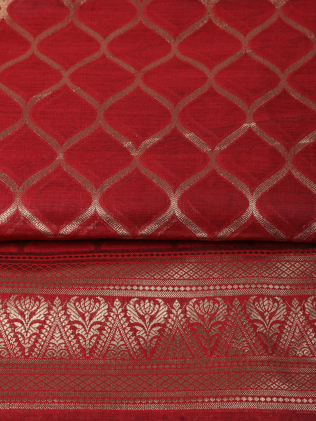 Woven Design Chanderi Unstitched Suit With Pant &amp; Dupatta