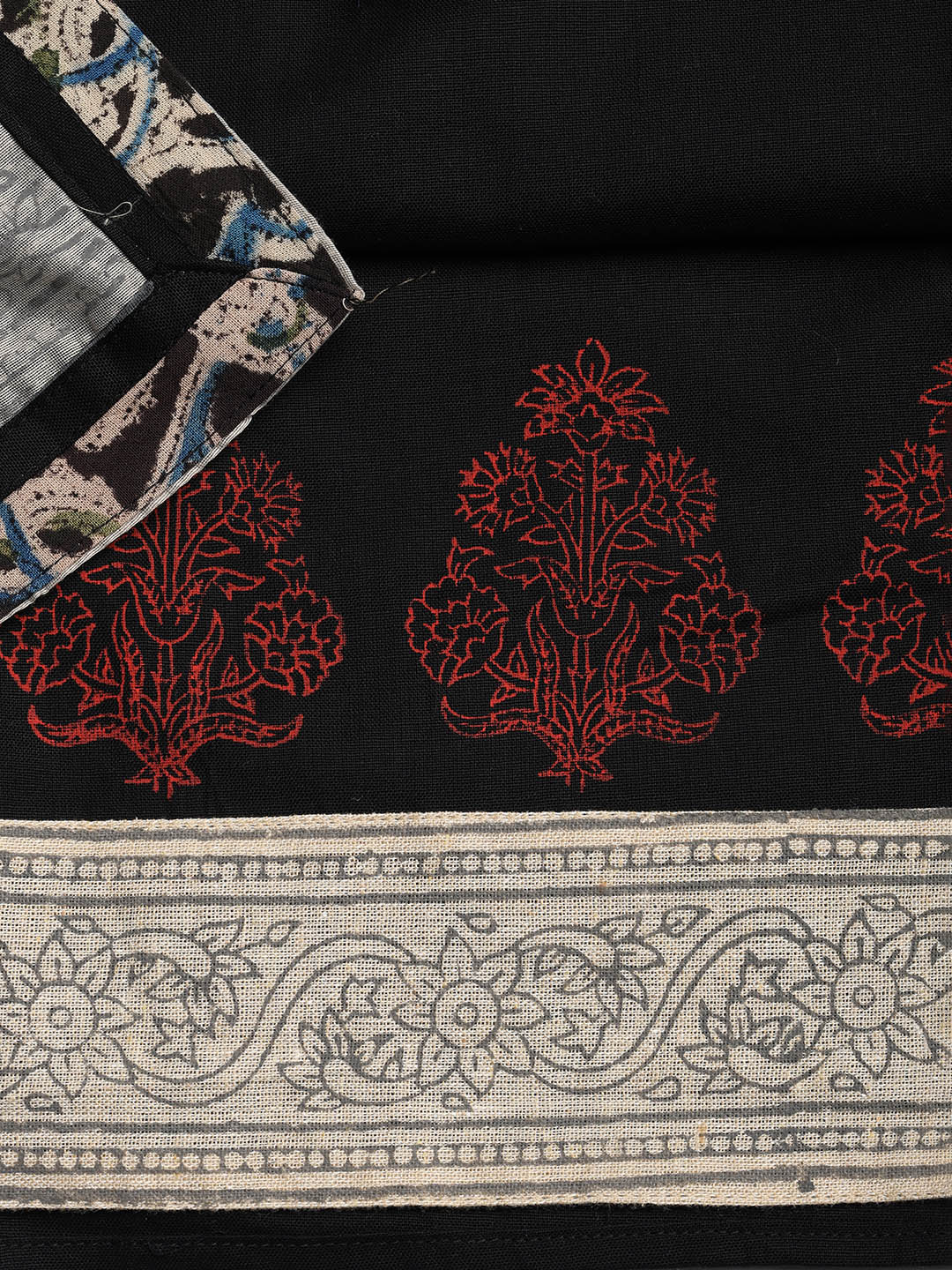 Neck Embroidered Cotton Blend Unstitched Suit With Dupatta