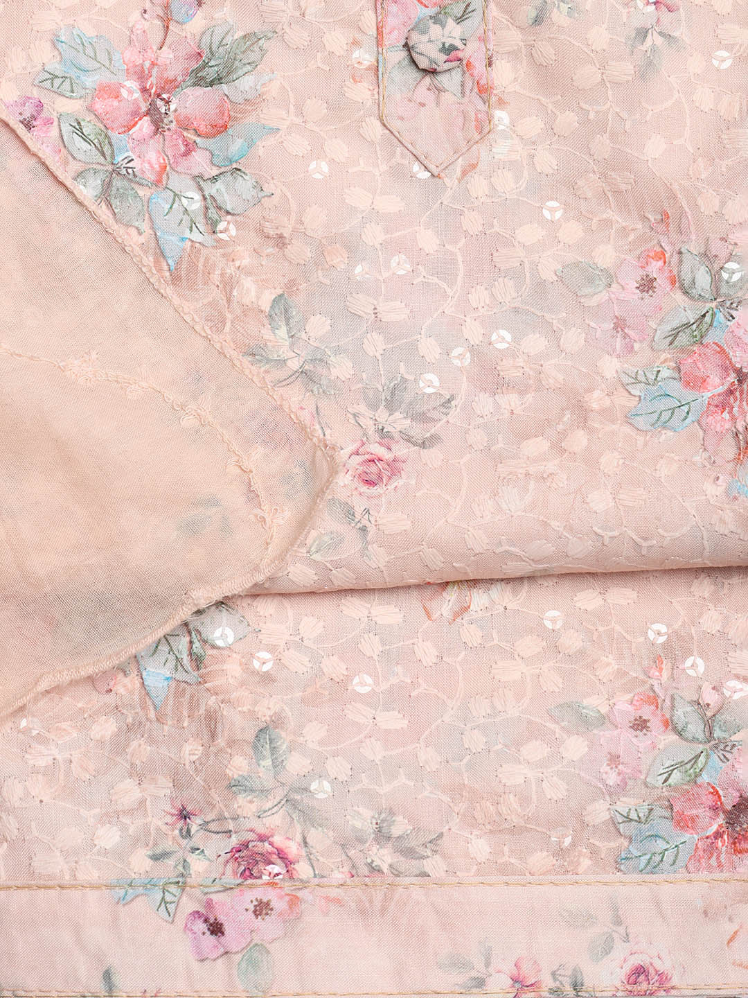 Embroidered Cotton Blend Unstitched Suit With Dupatta