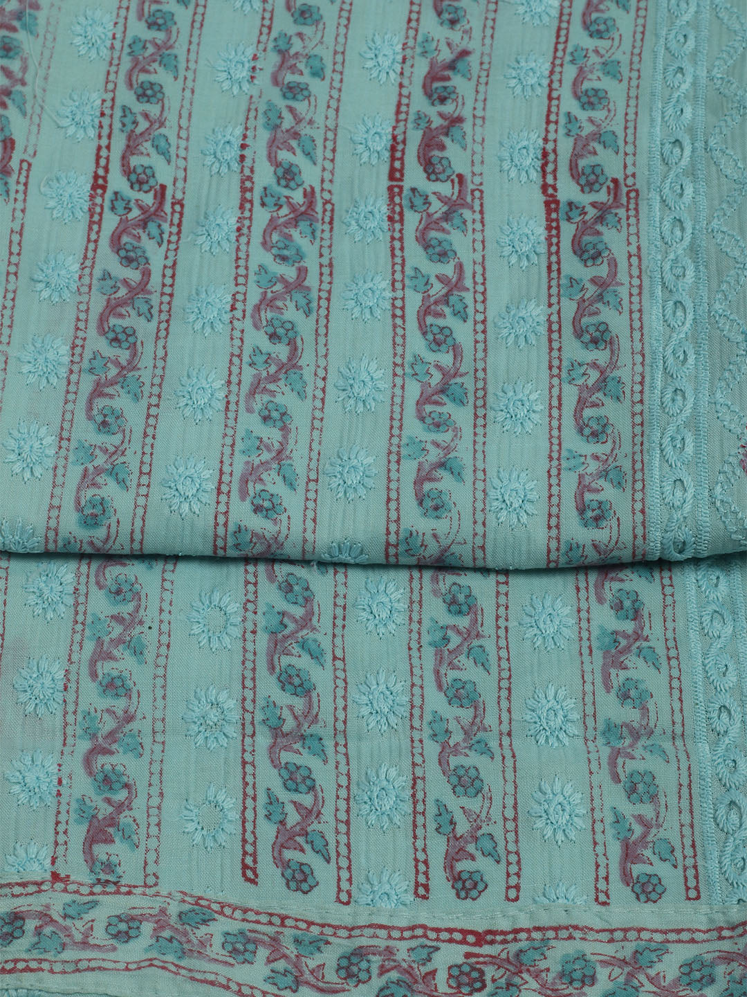 Printed Cotton Unstitched Suits Printed Suit With Pant &amp; Dupatta