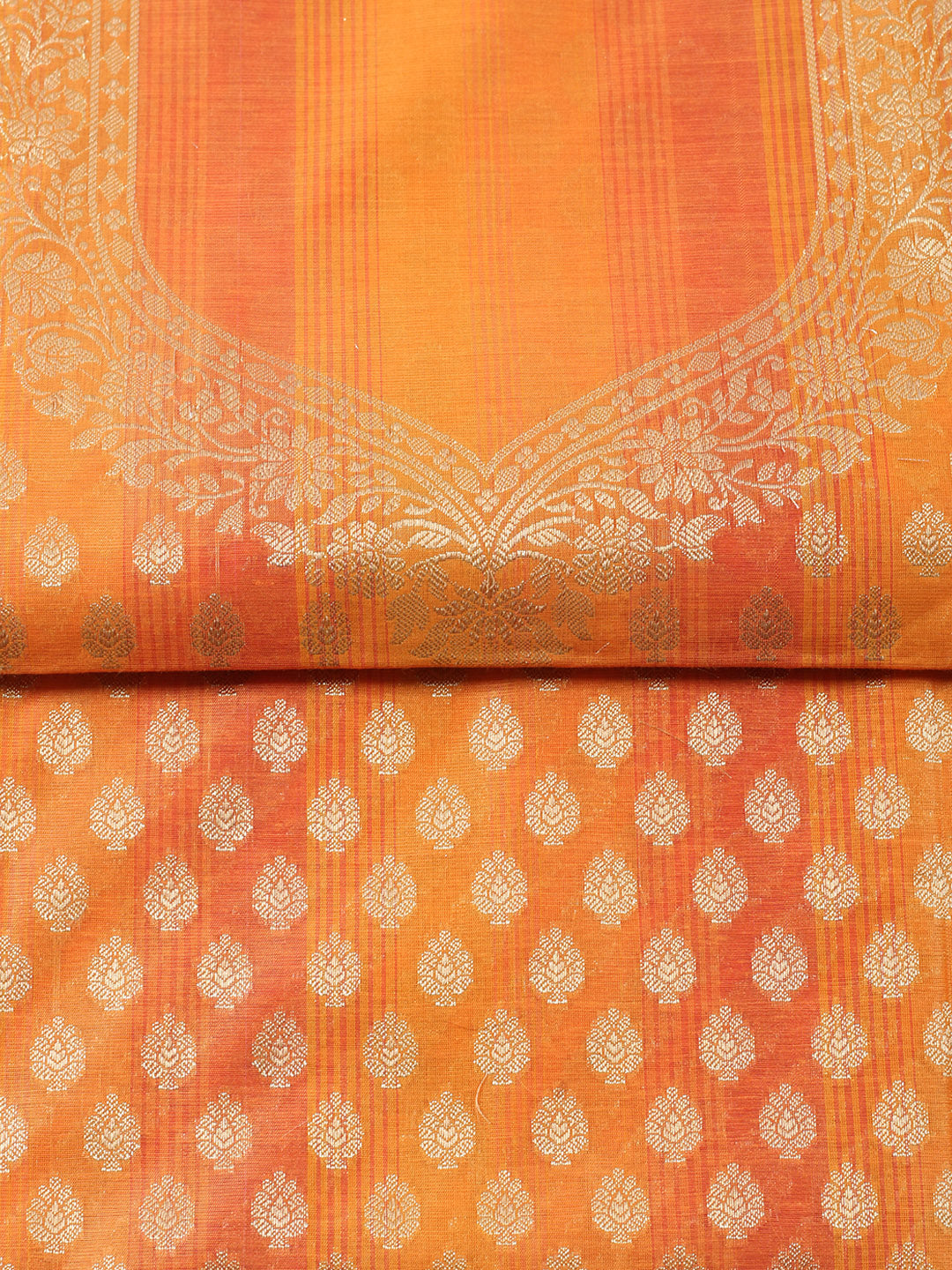 Woven Banarasi Chanderi Unstitched Suit With Dupatta