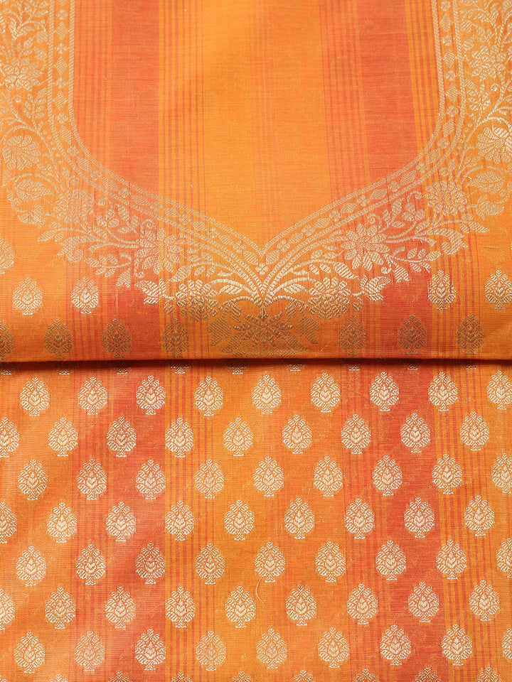 Woven Banarasi Chanderi Unstitched Suit With Dupatta