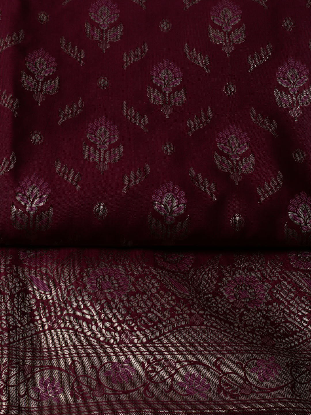 Woven Chanderi Unstitched Suit With Dupatta