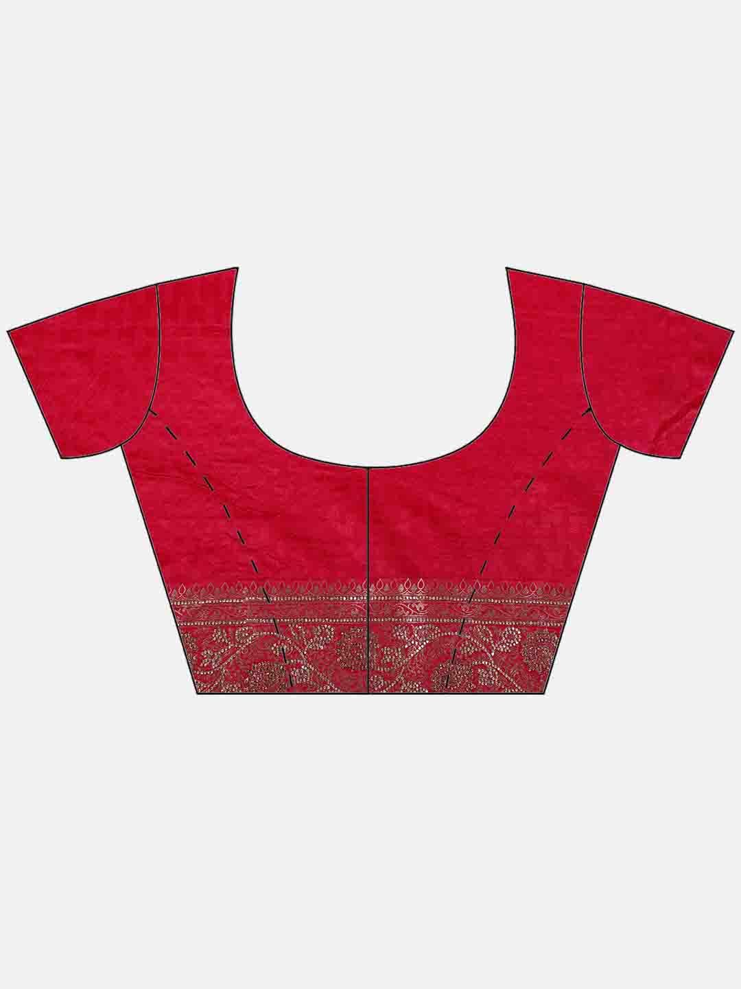 Woven Design &amp; Embellished Border Satin Saree