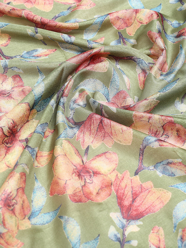Floral Printed Art Silk Woven Saree