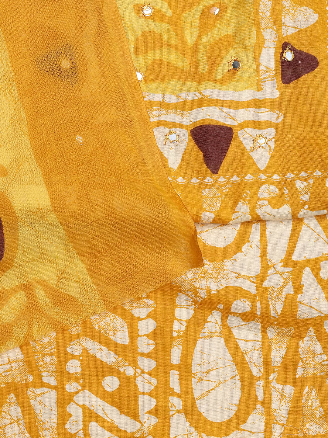 Printed Cotton Blend Unstitched Suit With Dupatta