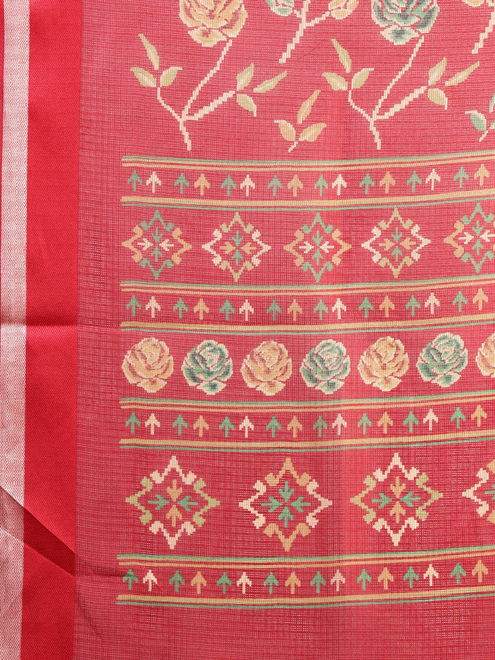 Floral Printed Cotton Blend Saree