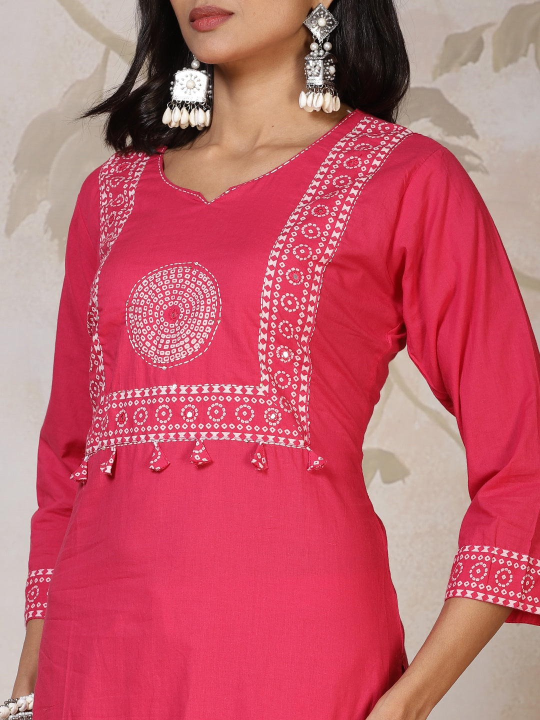 Printed Cotton Blend Kurta With Pants & Dupatta