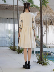 Resham Embroidered Cotton Blend Dress