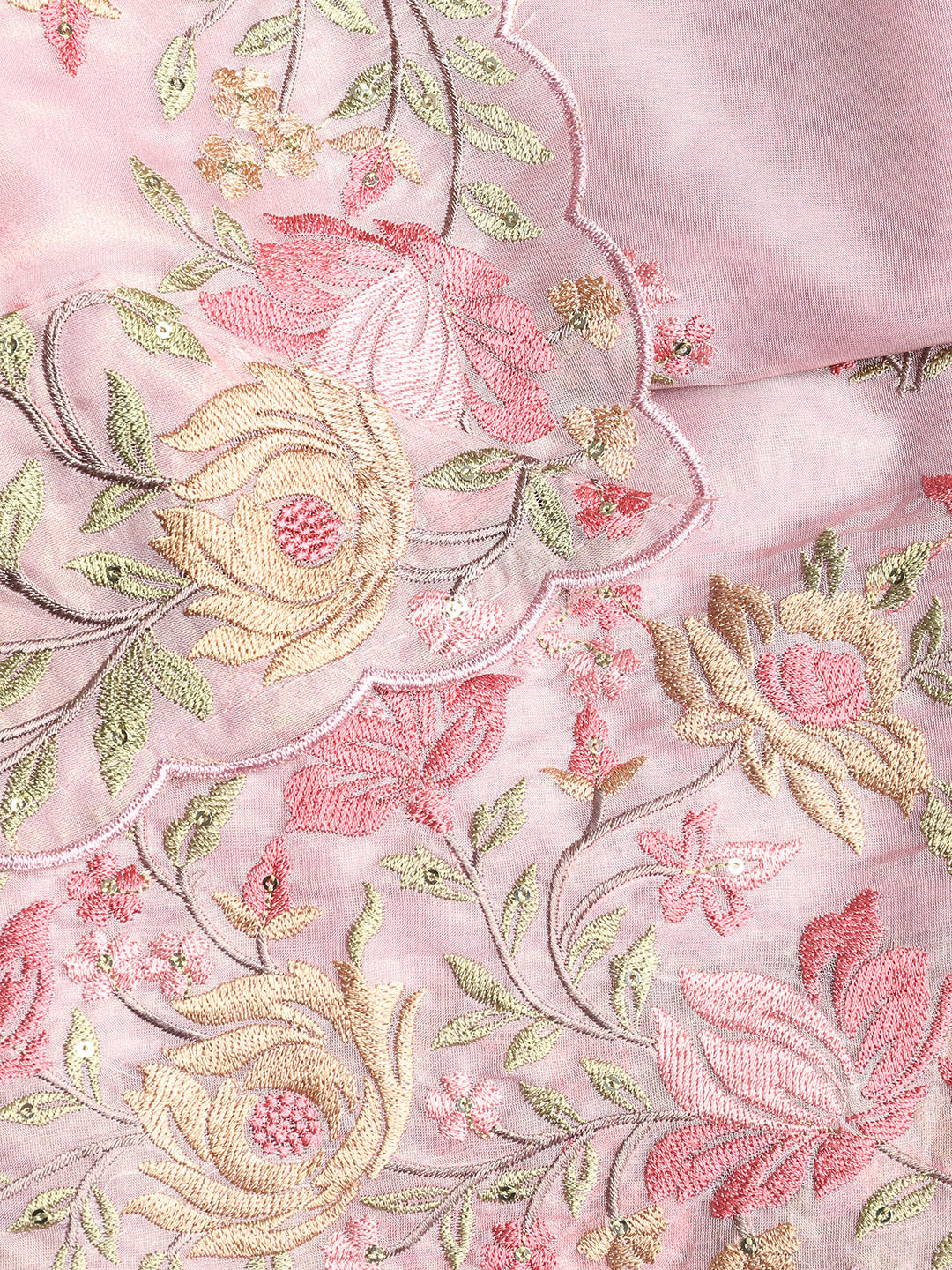 Embroidered Organza Unstitched Suit With Dupatta