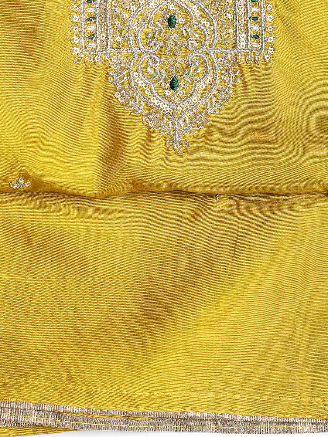 Embroidered Chanderi Unstitched Suit With Dupatta