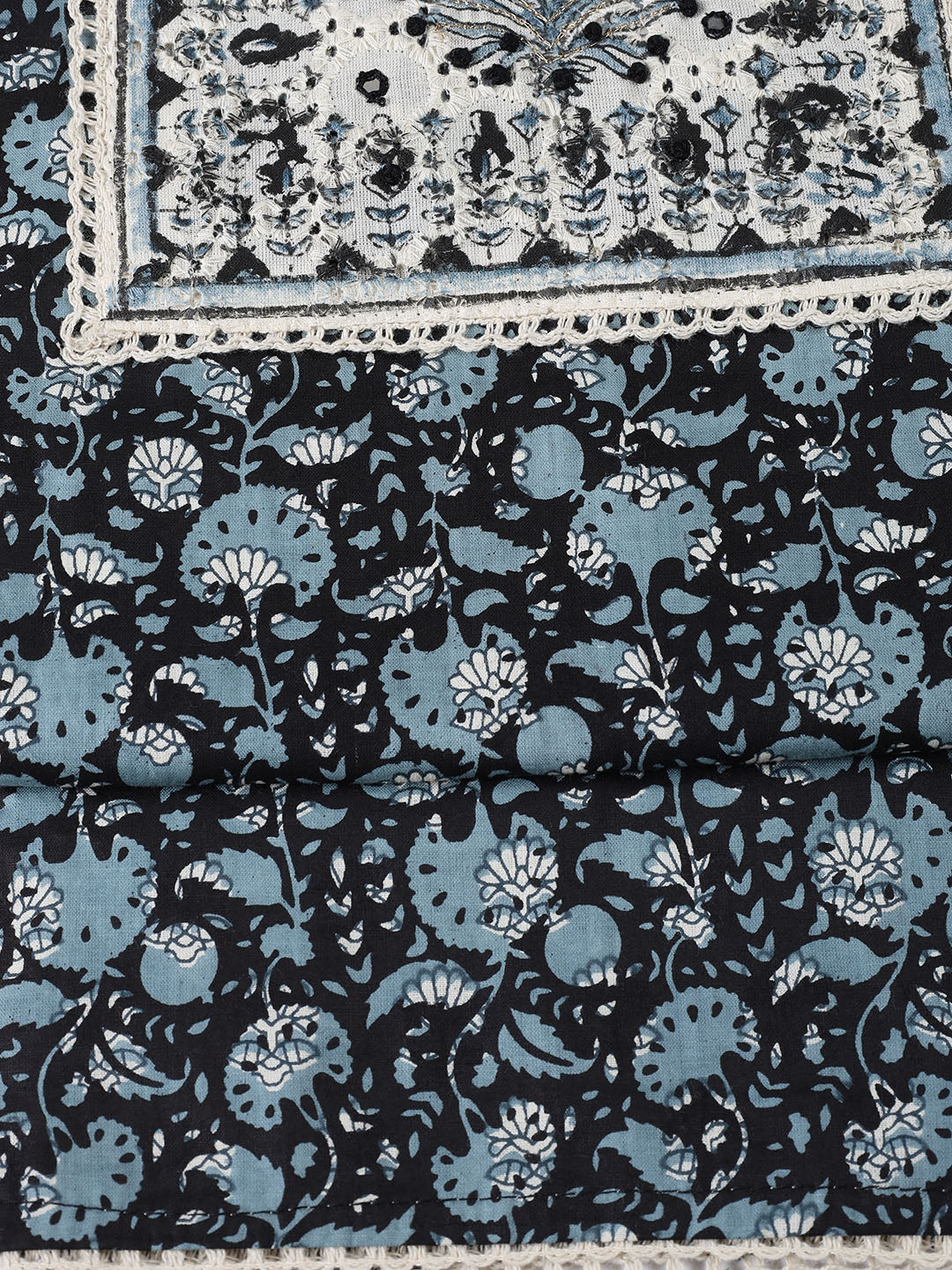 Neck Patti Cotton BlendUnstitched Suit Dupatta