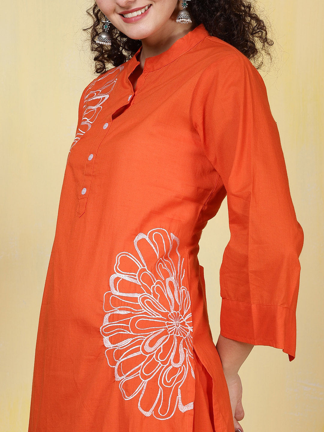 Printed Cotton Blend Kurta With Pants