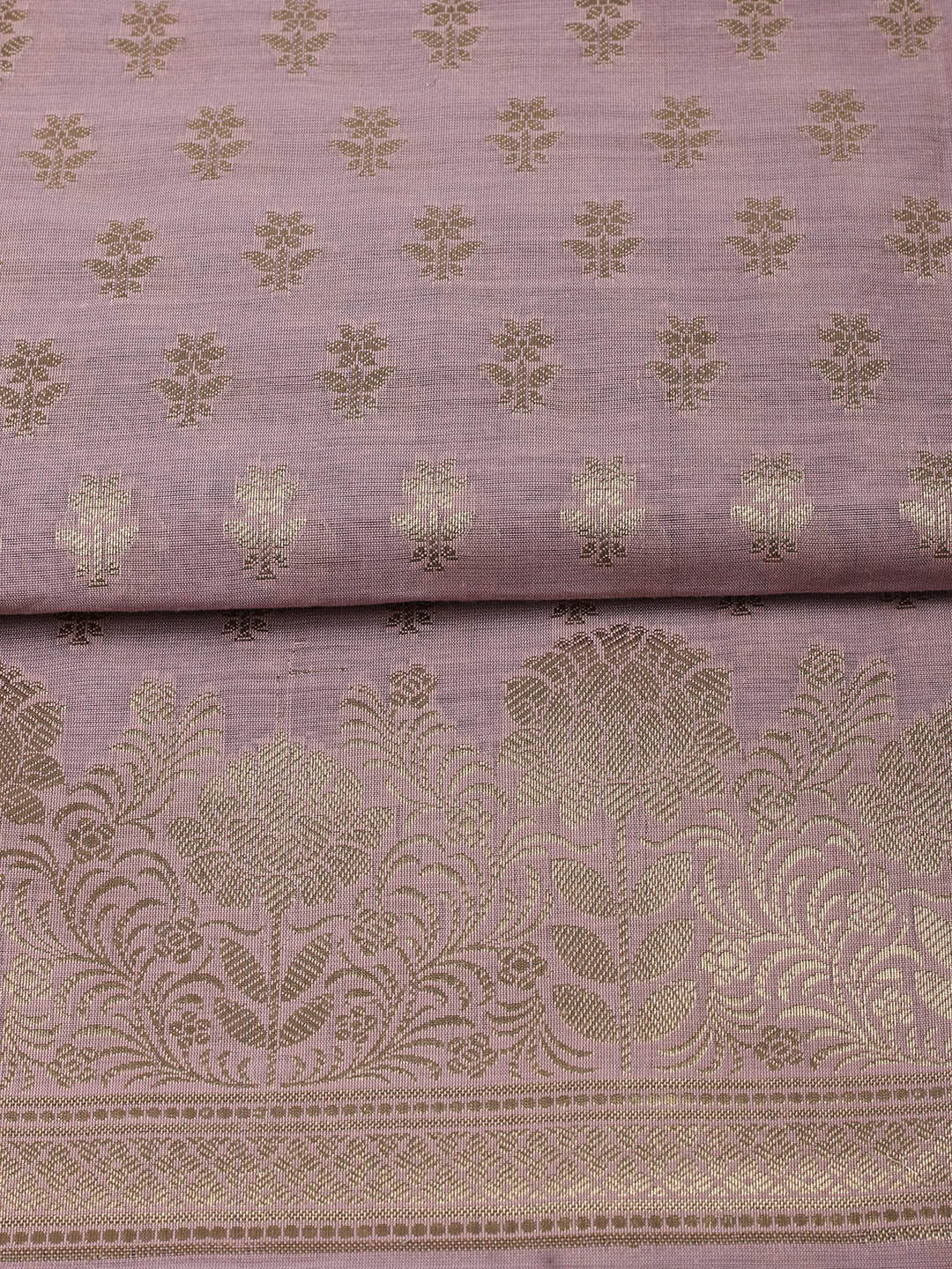 Woven Design Chanderi Unstitched Suit With Pant &amp; Dupatta