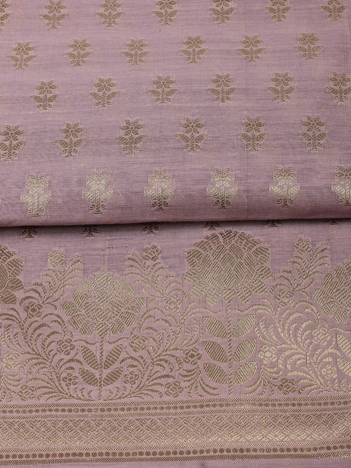 Woven Design Chanderi Unstitched Suit With Pant &amp; Dupatta