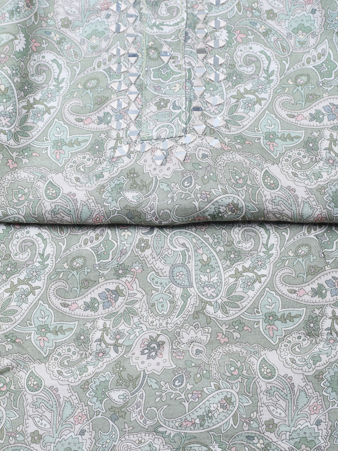 Embroidered Muslin Unstitched Suit With Pant &amp; Dupatta