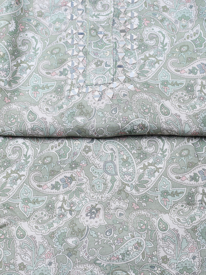 Embroidered Muslin Unstitched Suit With Pant &amp; Dupatta